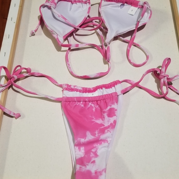 Aurelle - Bikini, Size - S, Color - White with hot pink dye - Picture 3 of 7